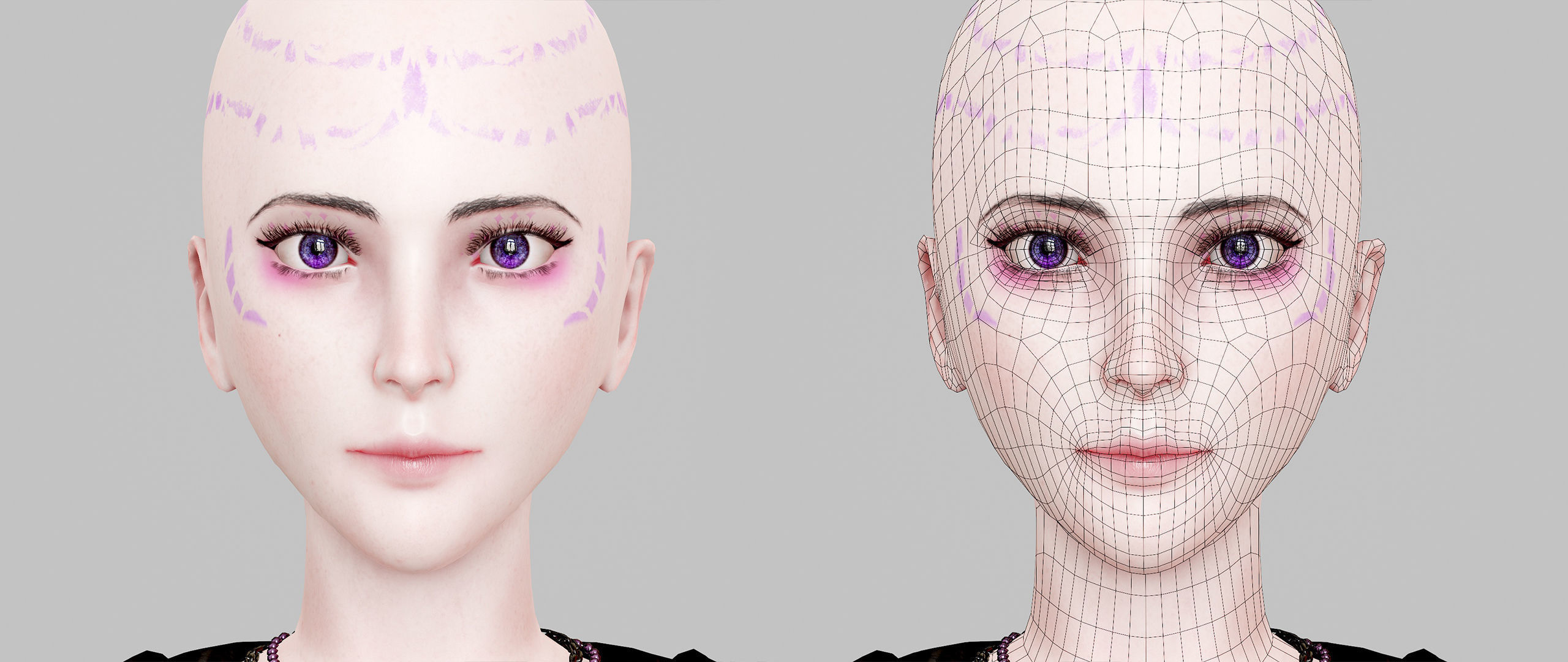 Witch Lady Game Ready Character Low-poly 3D model_13