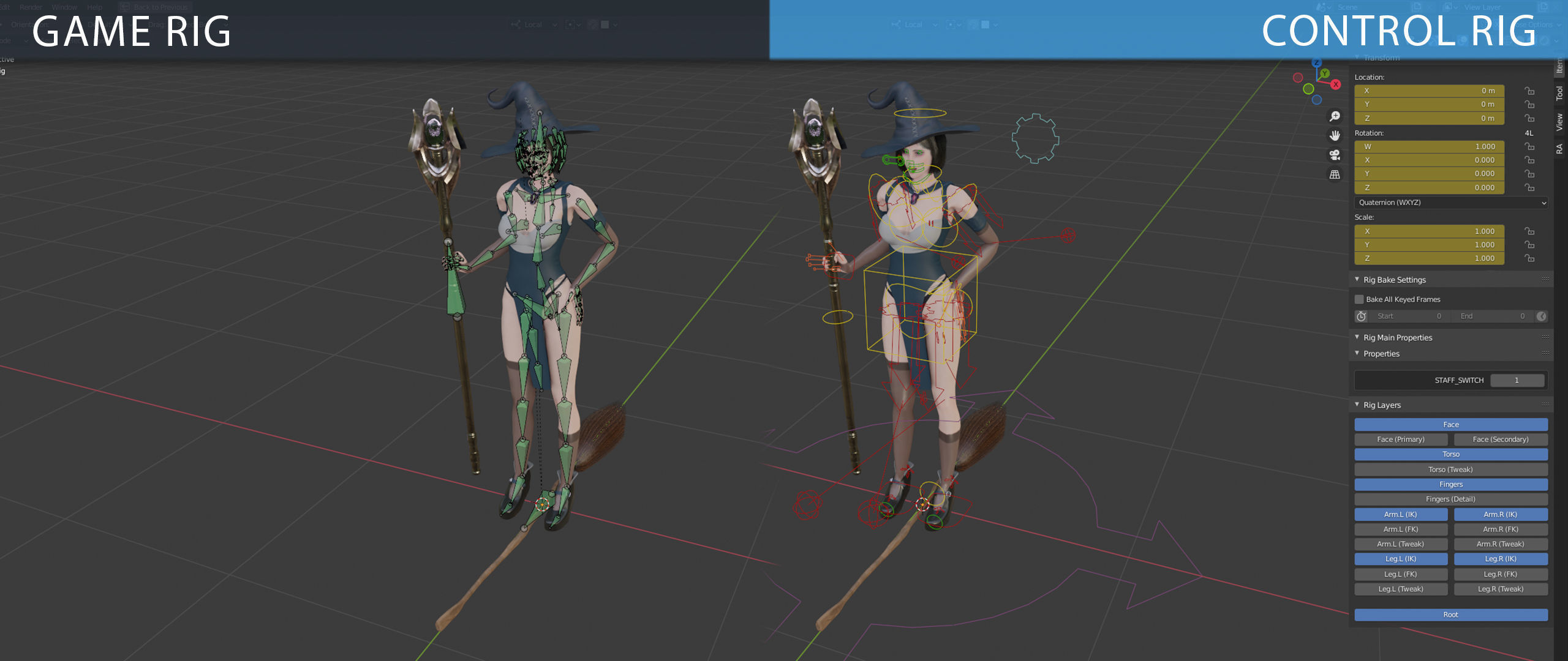 Witch Lady Game Ready Character Low-poly 3D model_12