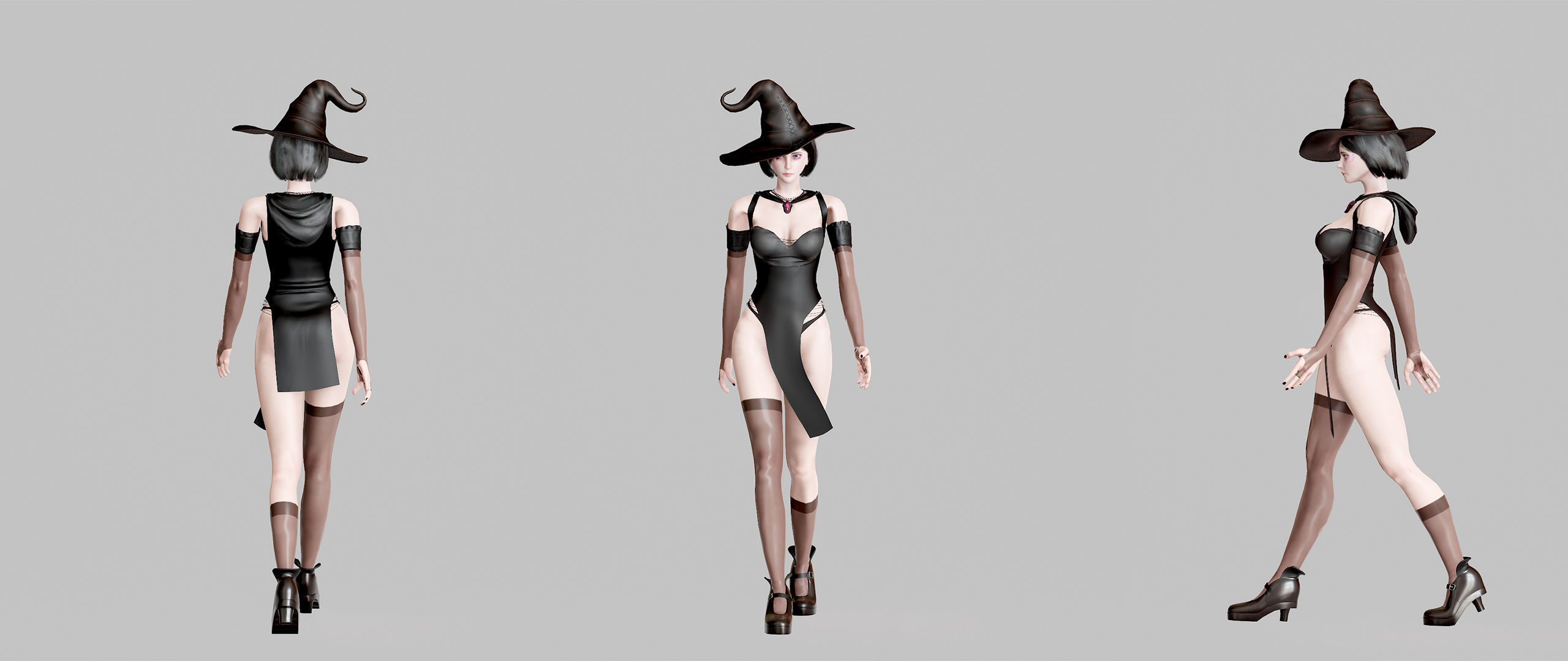 Witch Lady Game Ready Character Low-poly 3D model_31