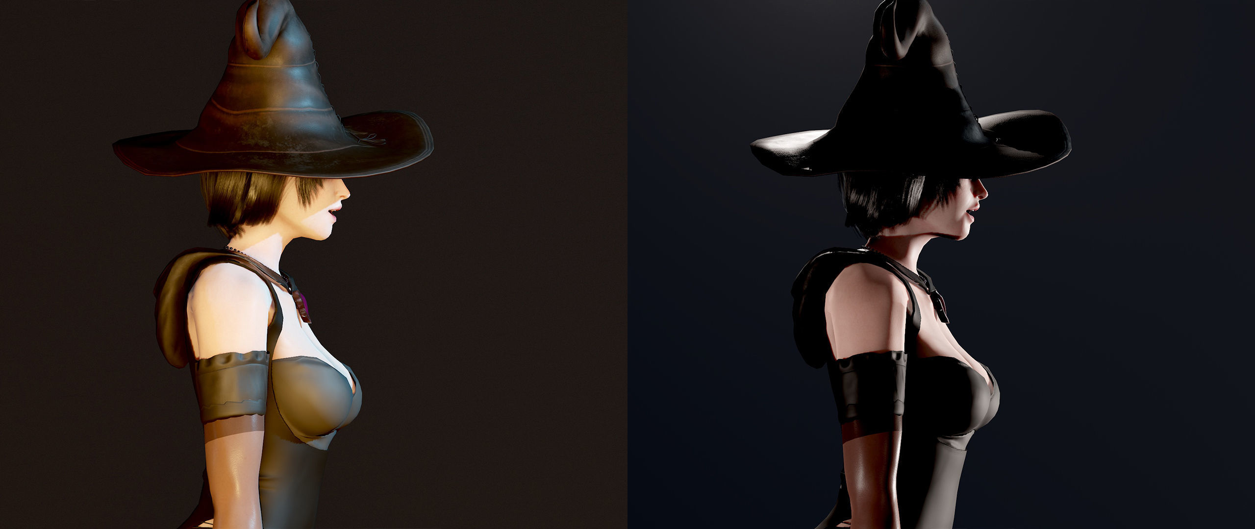 Witch Lady Game Ready Character Low-poly 3D model_47