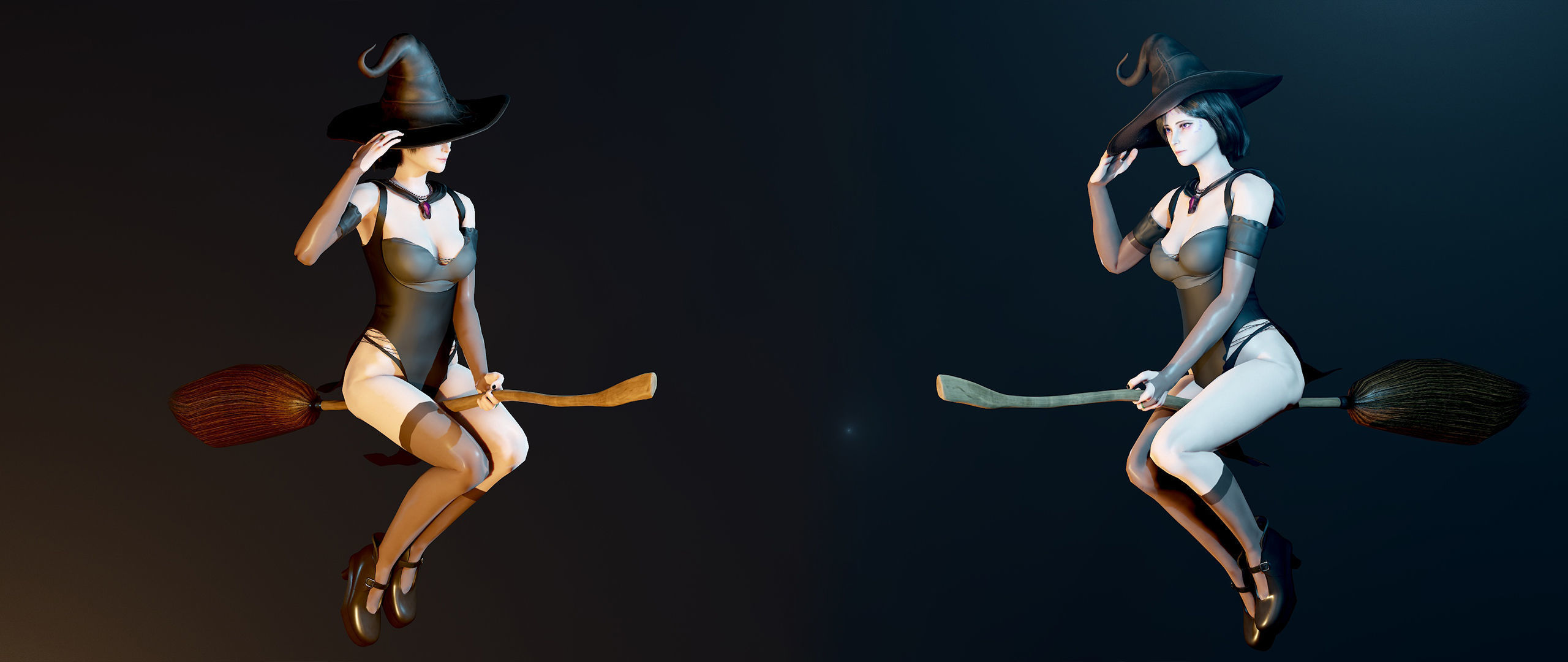 Witch Lady Game Ready Character Low-poly 3D model_43