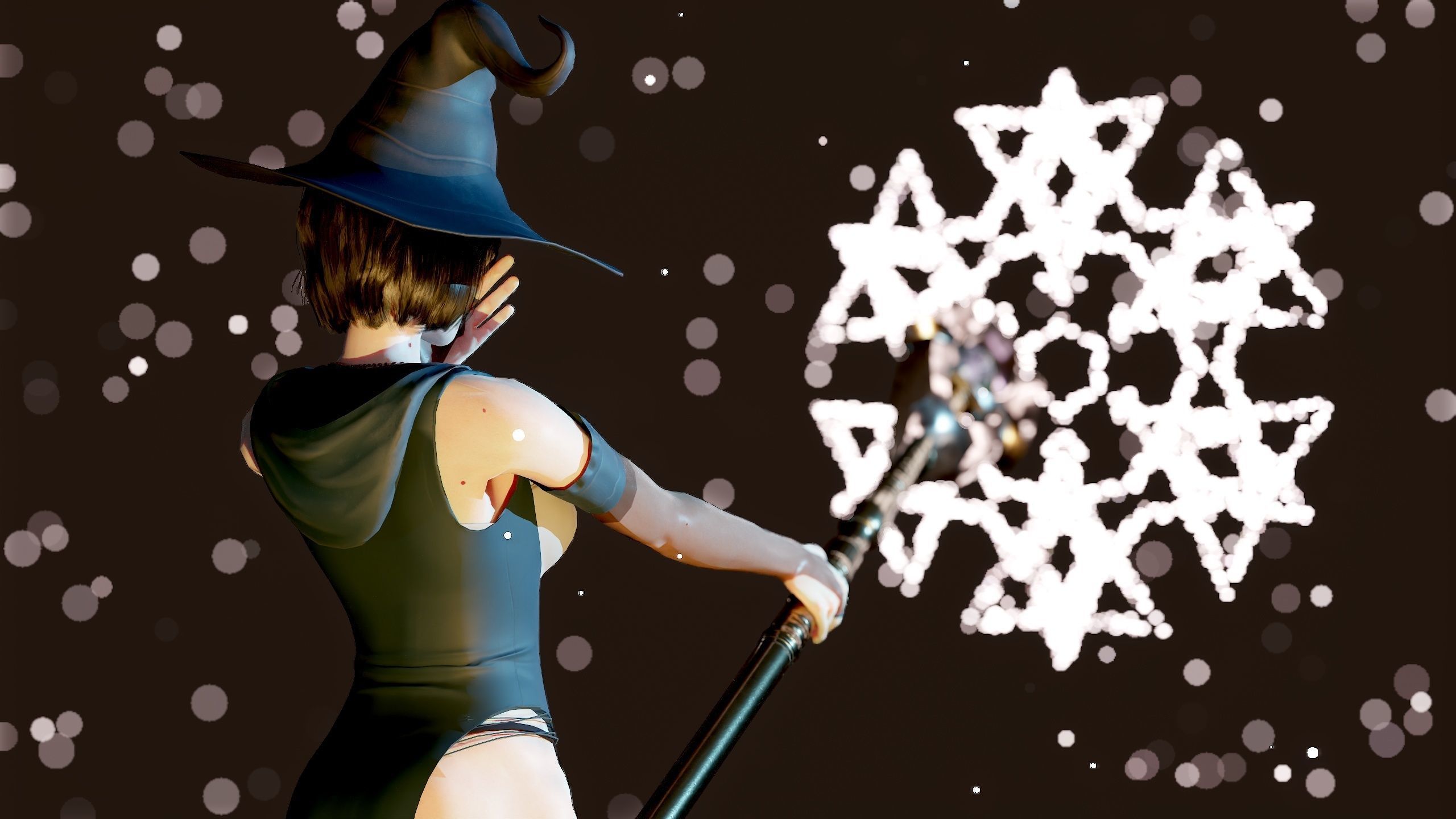 Witch Lady Game Ready Character Low-poly 3D model_42