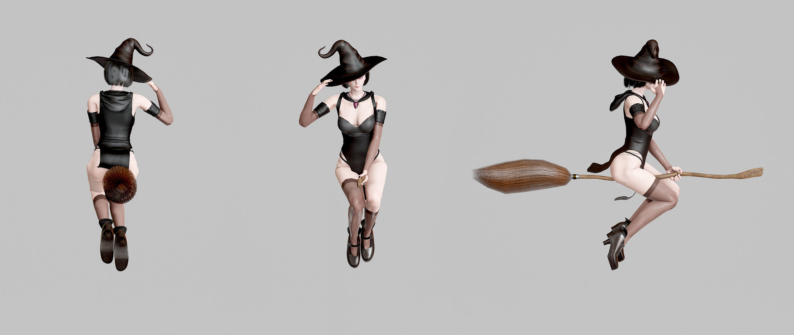 Witch Lady Game Ready Character Low-poly 3D model_32