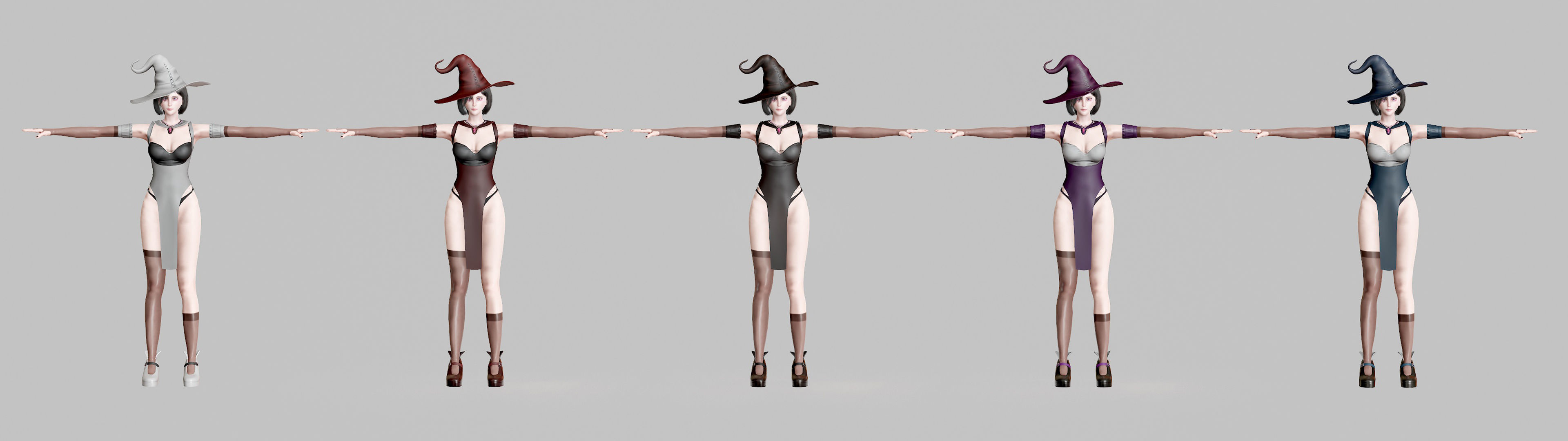 Witch Lady Game Ready Character Low-poly 3D model_9