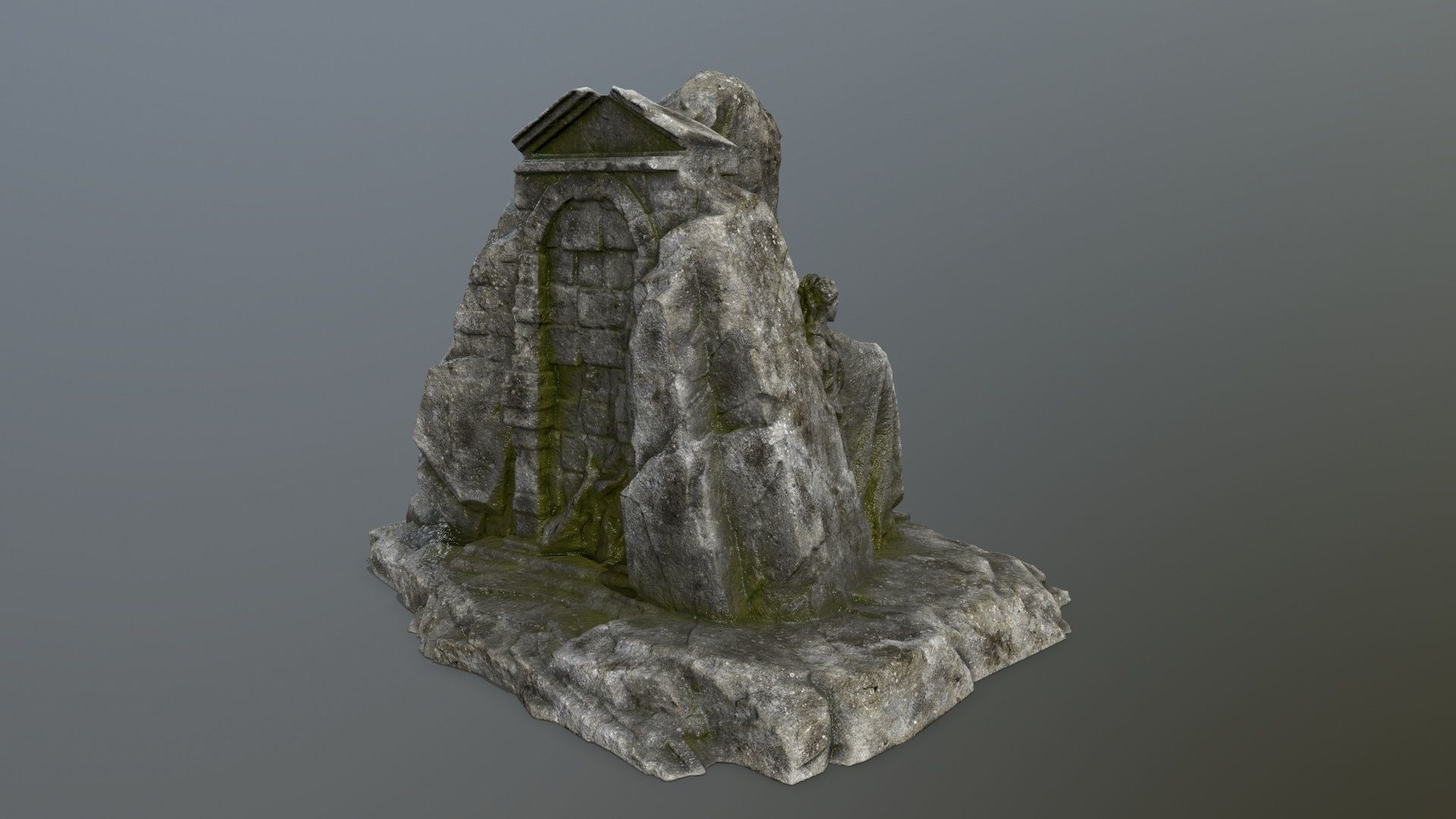 statue gate   Low-poly 3D model_6