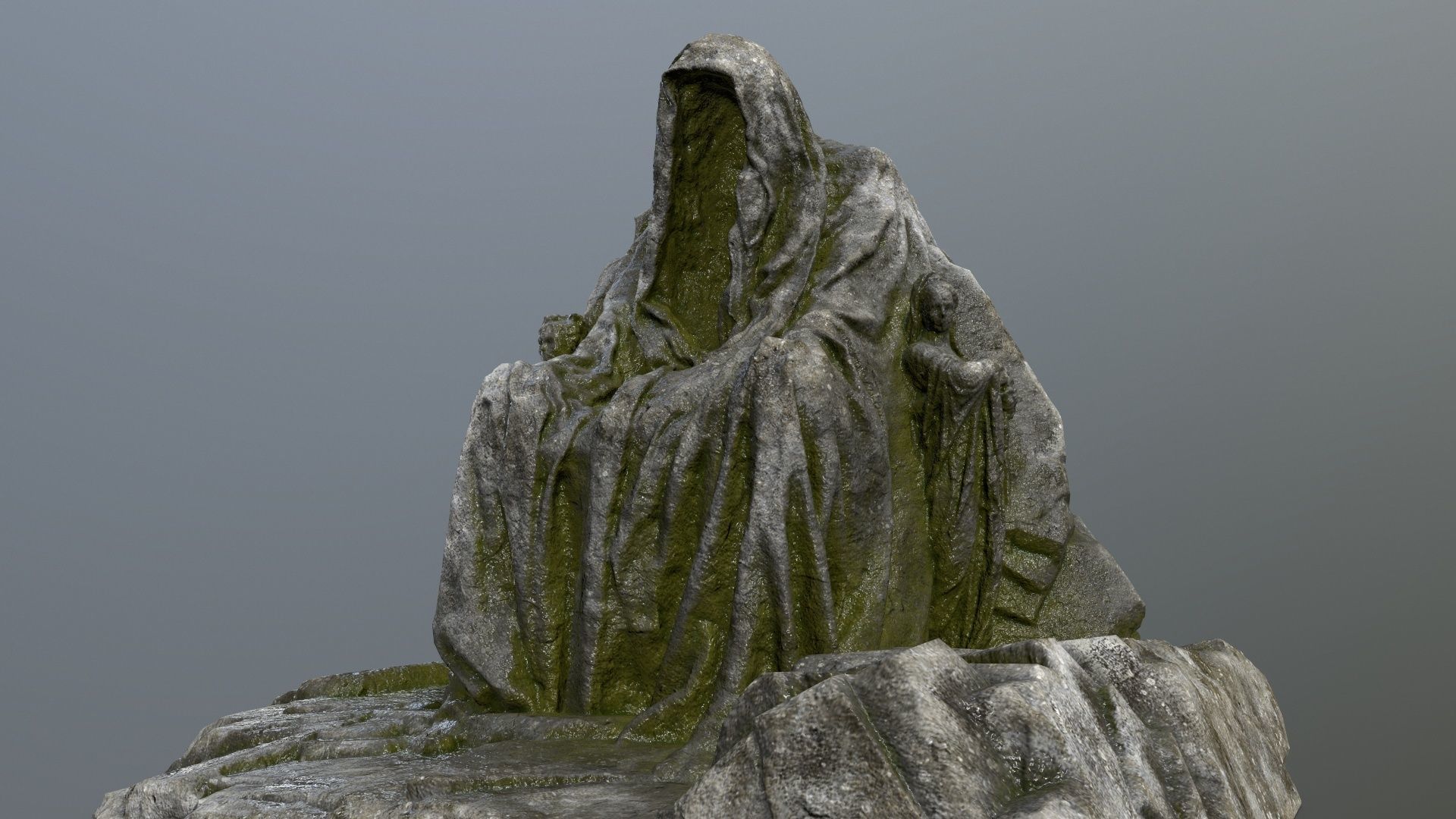 statue gate   Low-poly 3D model_1