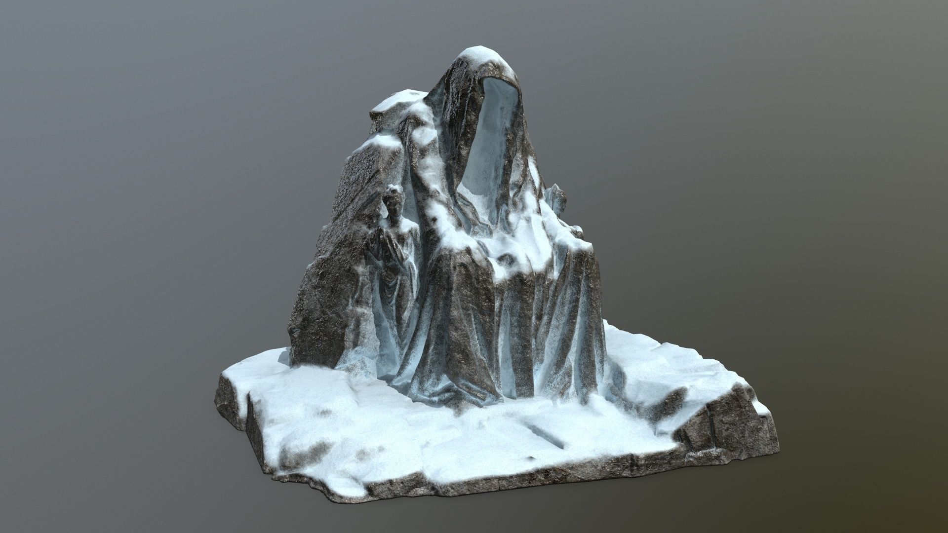 snow statue gate  Low-poly 3D model_3