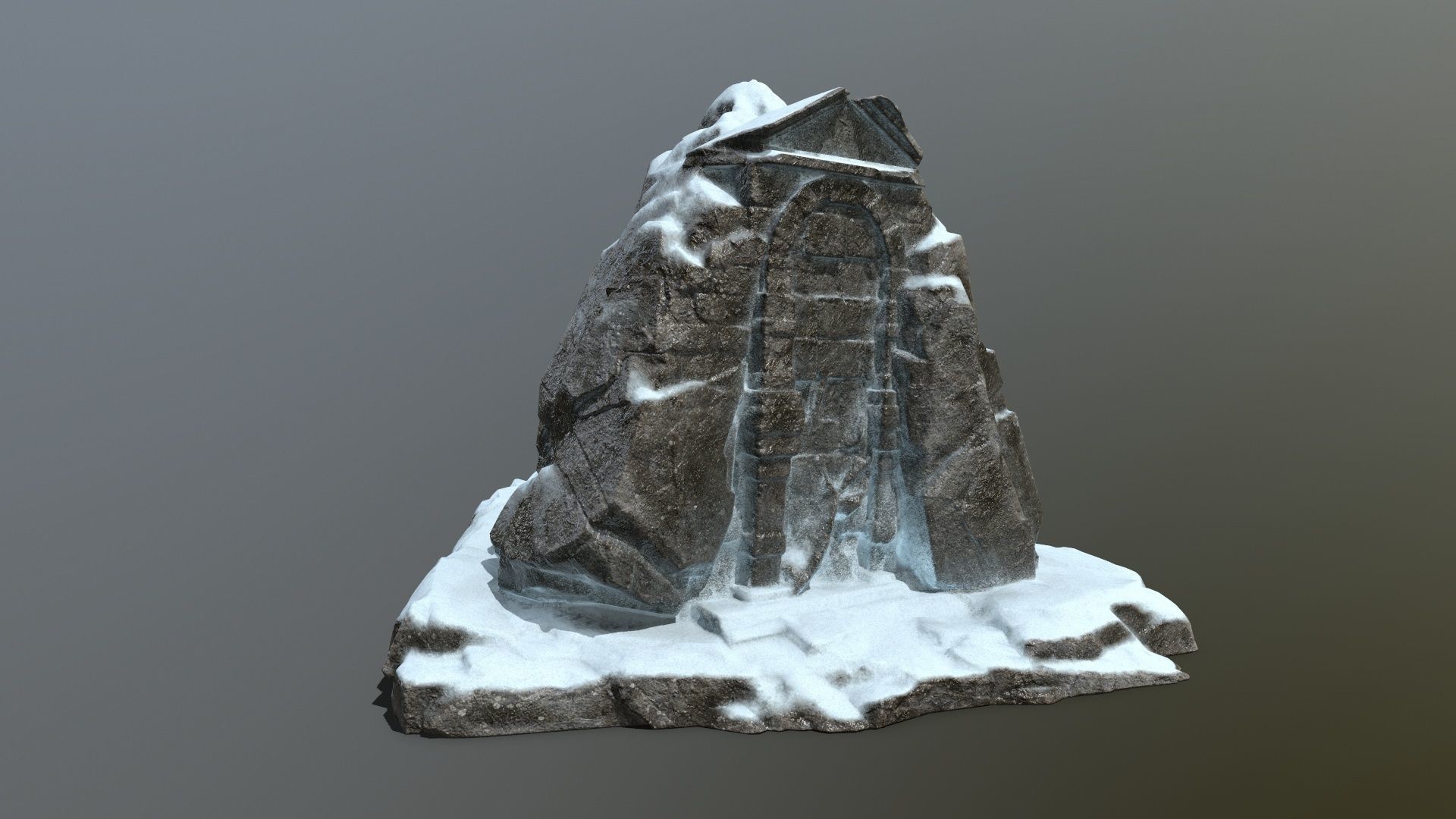 snow statue gate  Low-poly 3D model_8