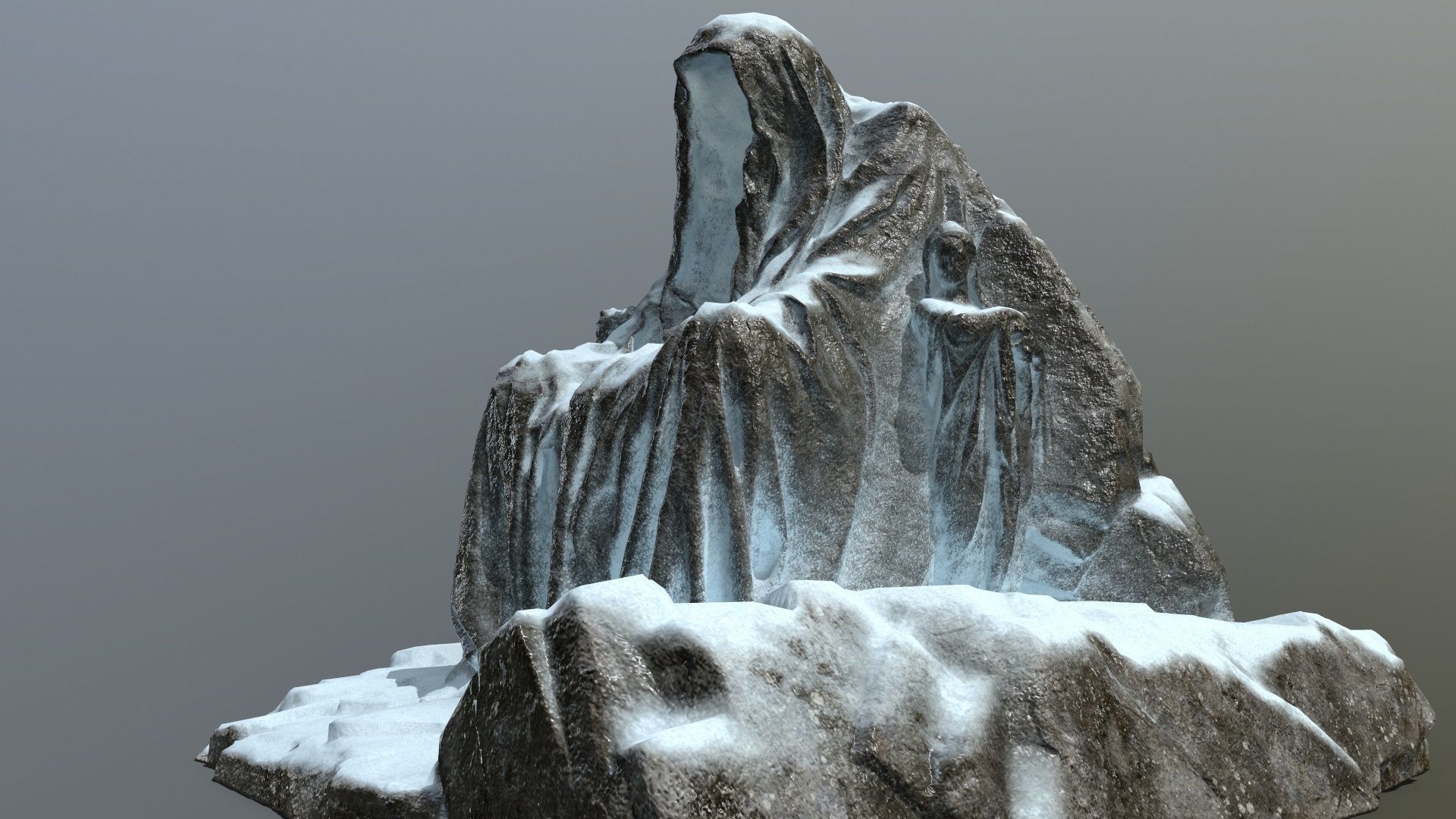 snow statue gate  Low-poly 3D model_1