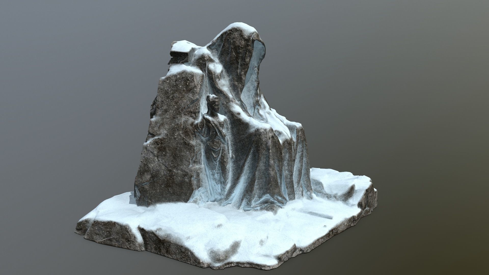 snow statue gate  Low-poly 3D model_4