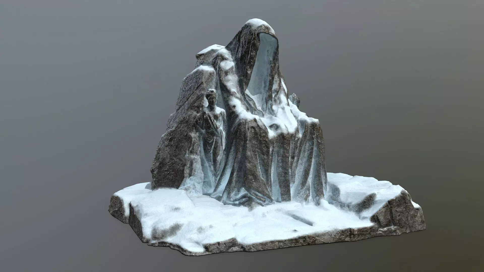 snow statue gate  Low-poly 3D model_0