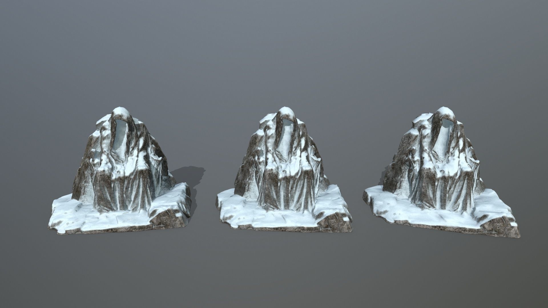 snow statue gate  Low-poly 3D model_13