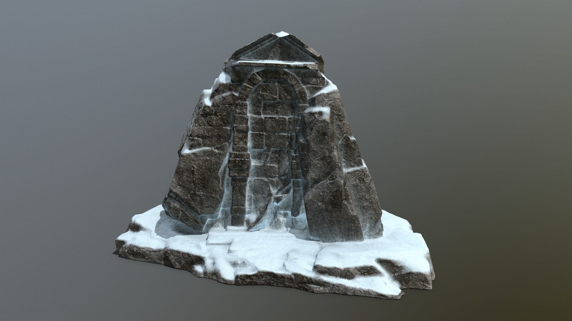 snow statue gate  Low-poly 3D model_7