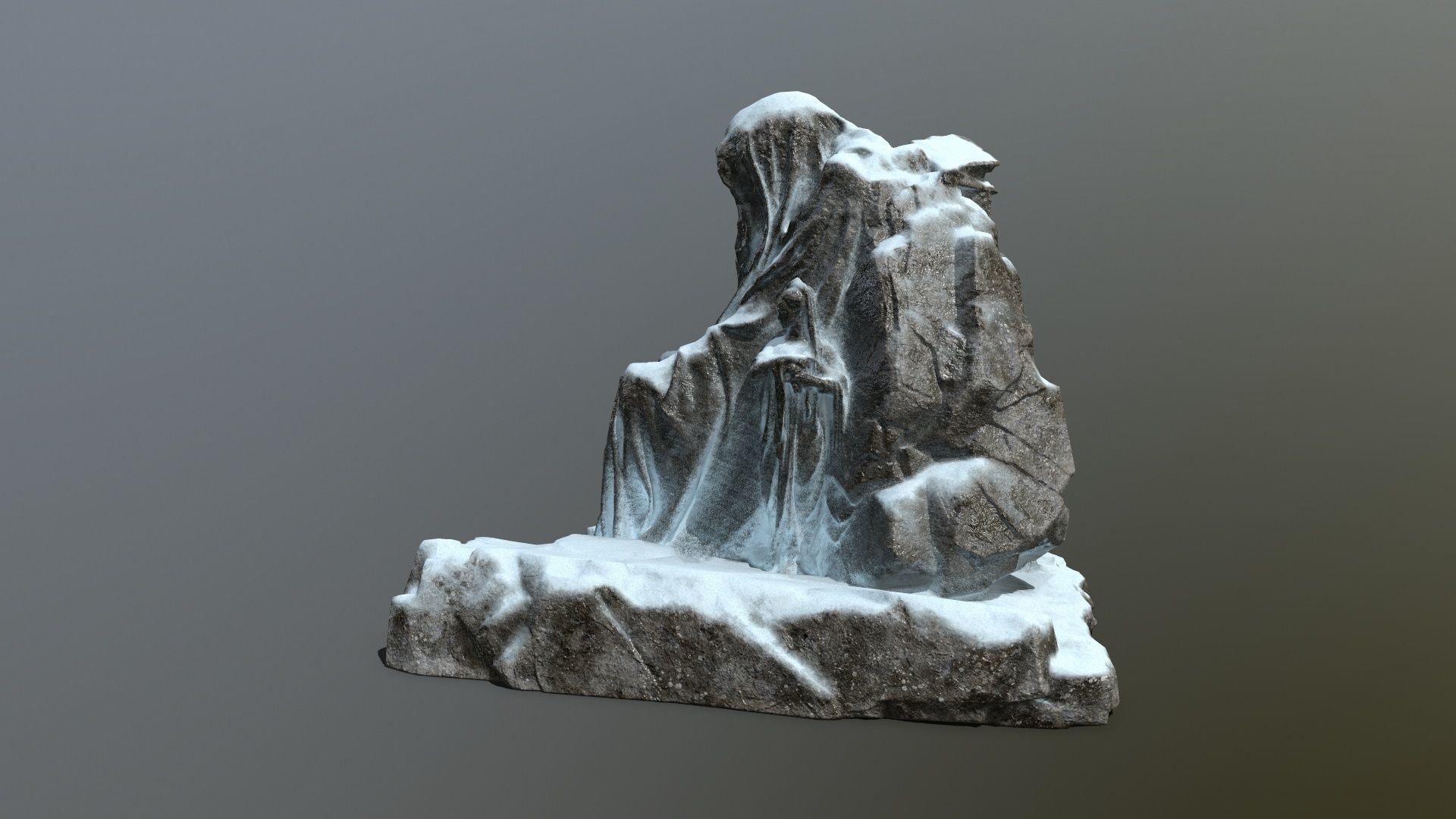 snow statue gate  Low-poly 3D model_10