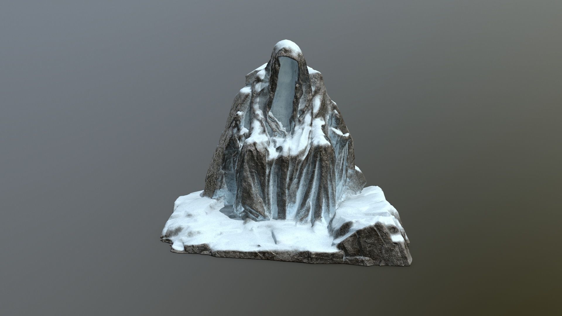 snow statue gate  Low-poly 3D model_12