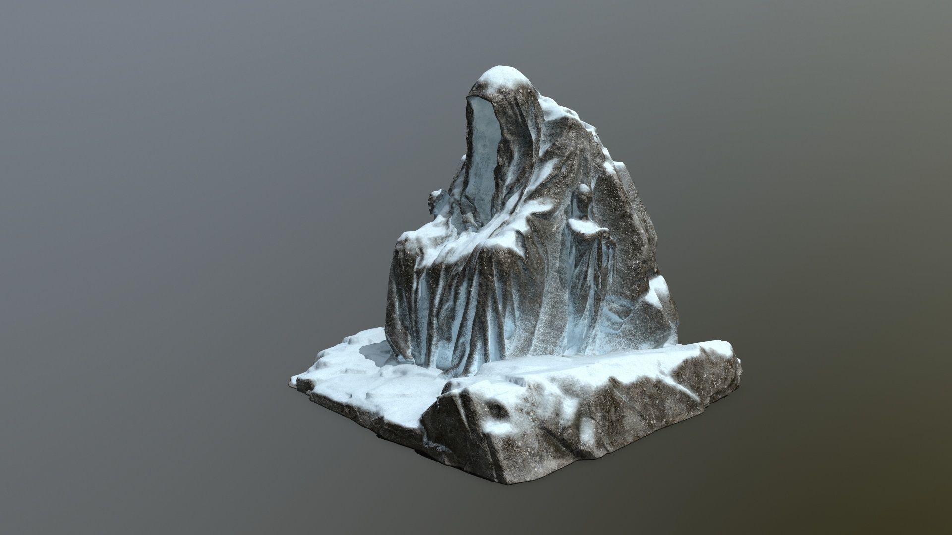snow statue gate  Low-poly 3D model_11