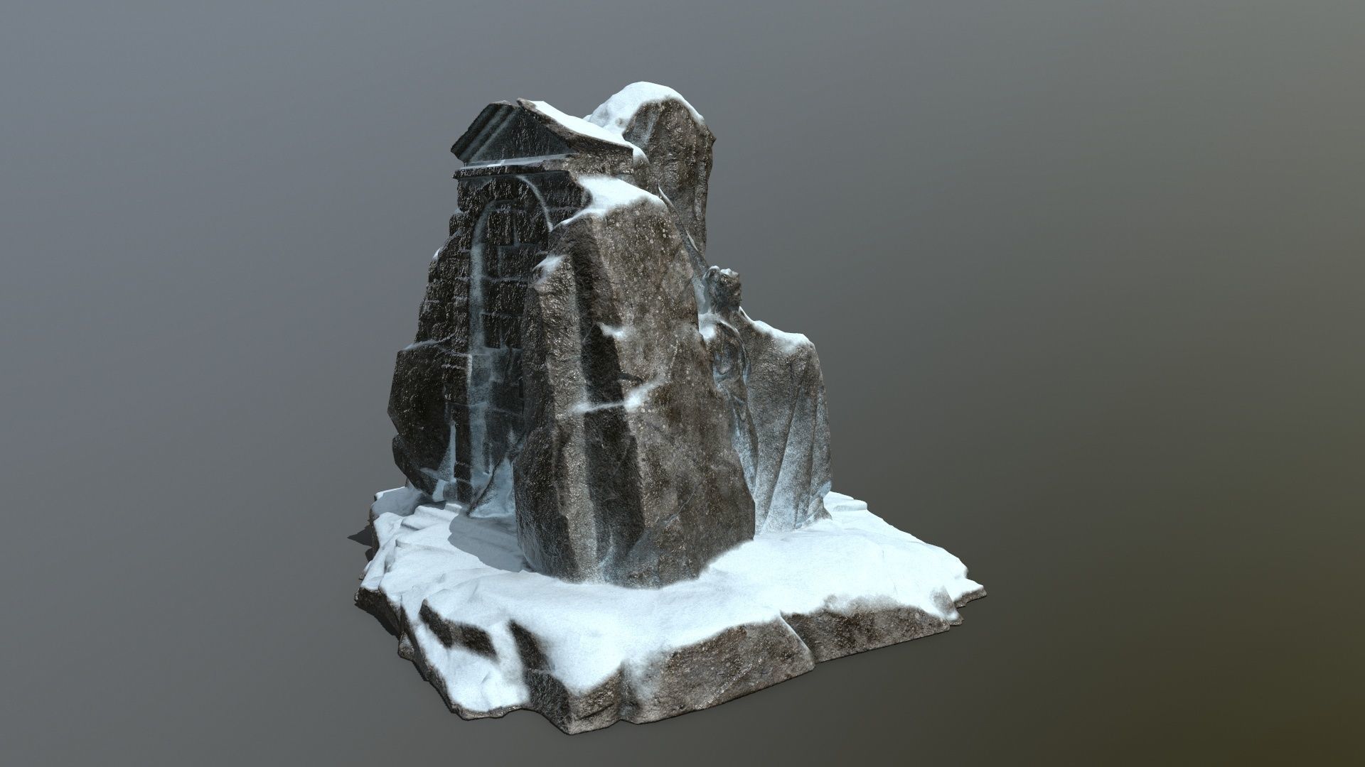 snow statue gate  Low-poly 3D model_6