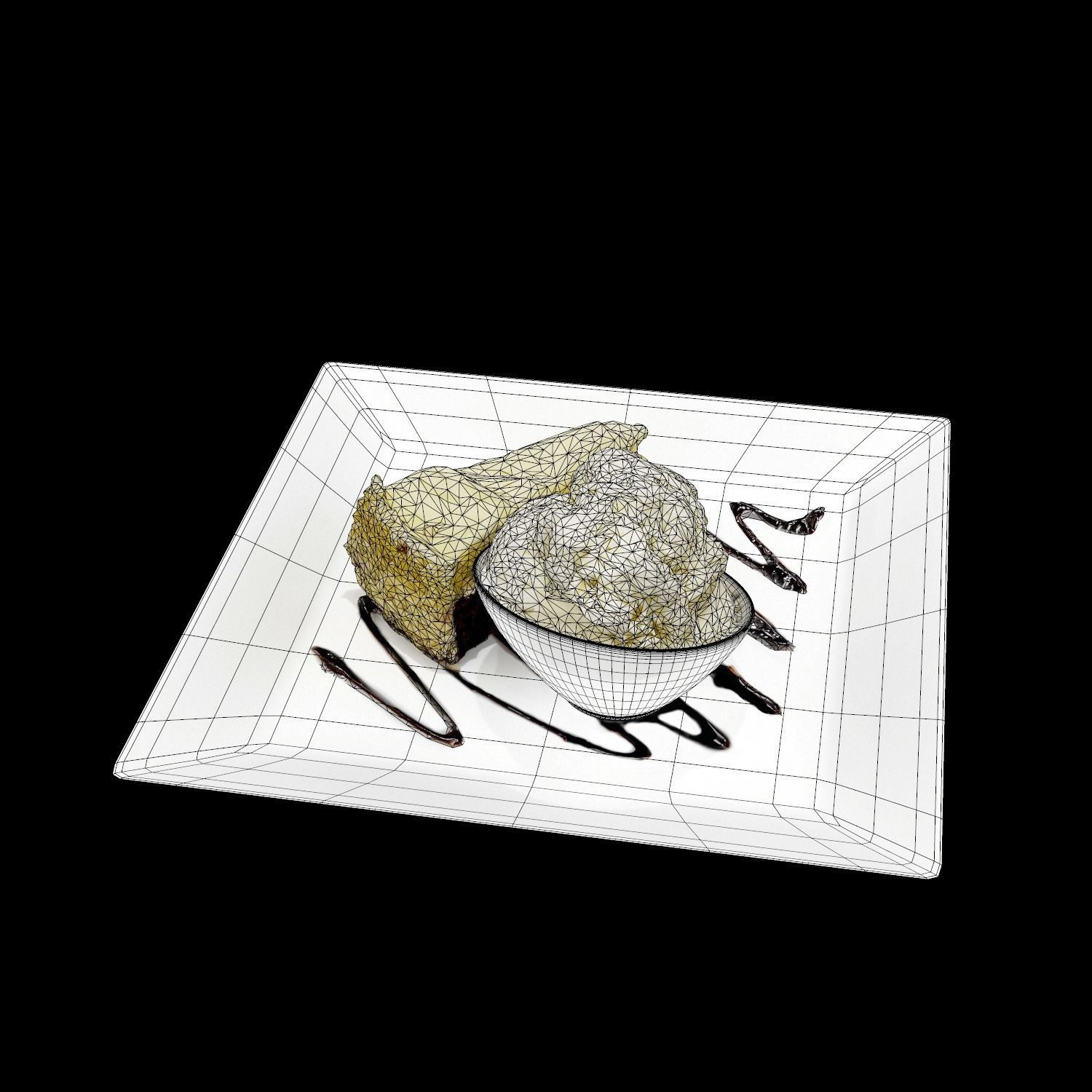 Crazy Red velvet Cheesecake Low-poly 3D model_7