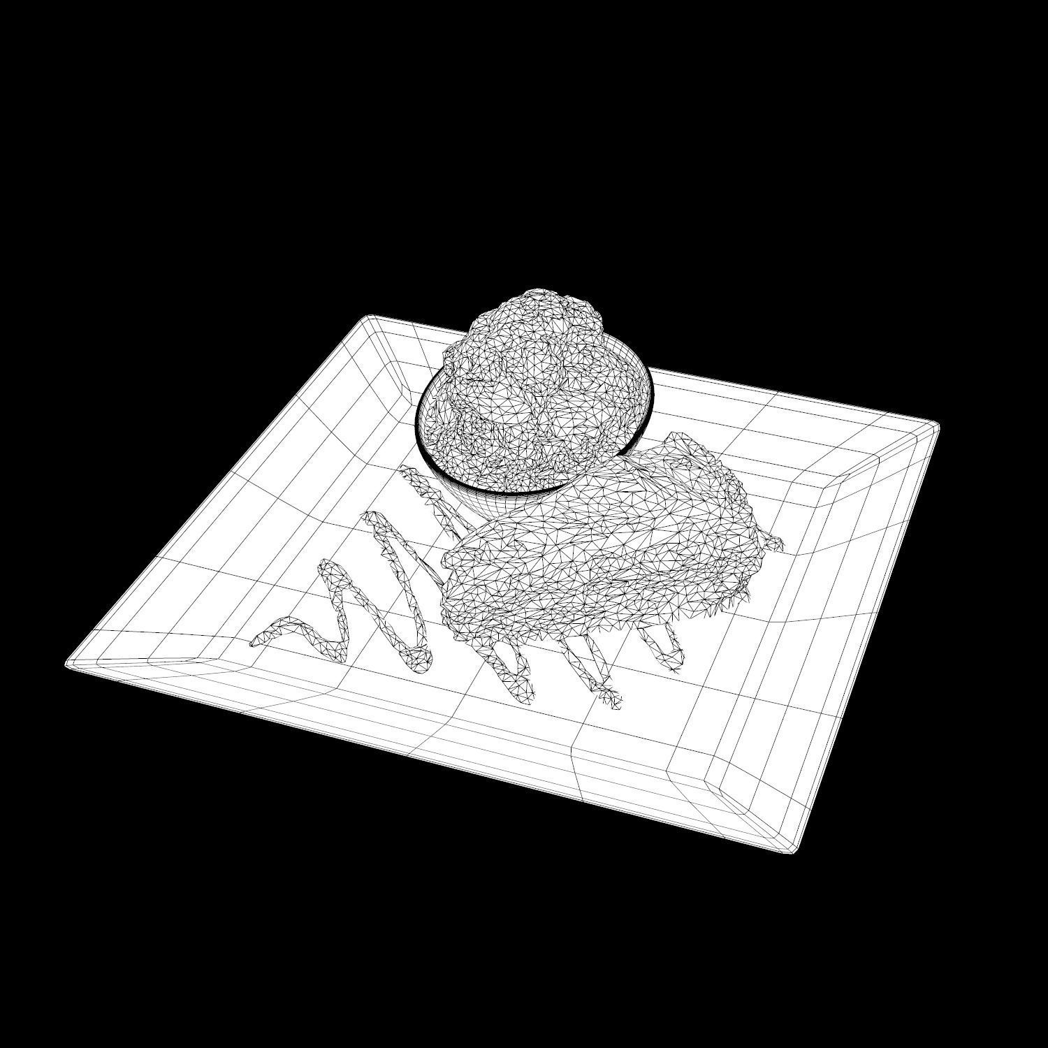 Crazy Red velvet Cheesecake Low-poly 3D model_15