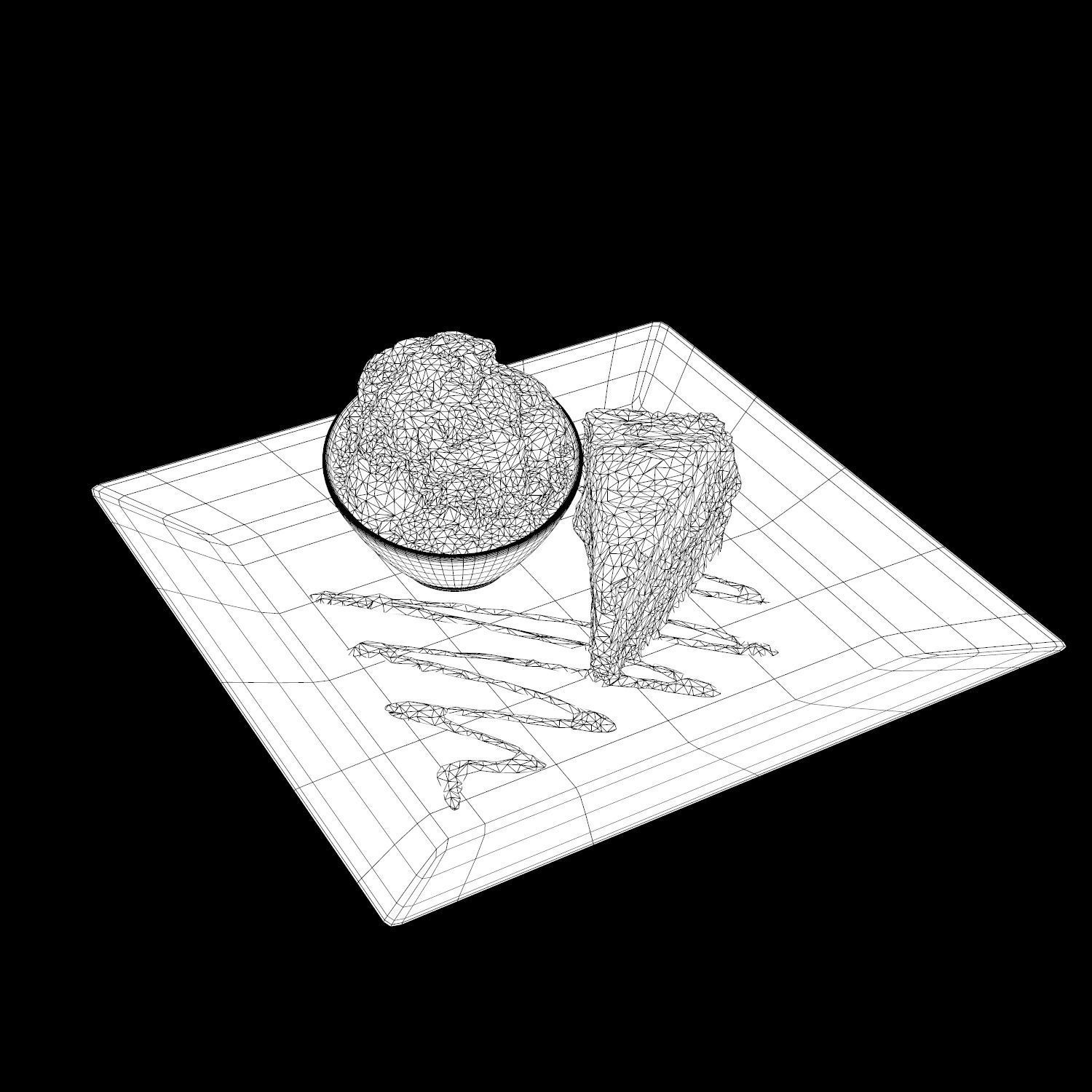 Crazy Red velvet Cheesecake Low-poly 3D model_16