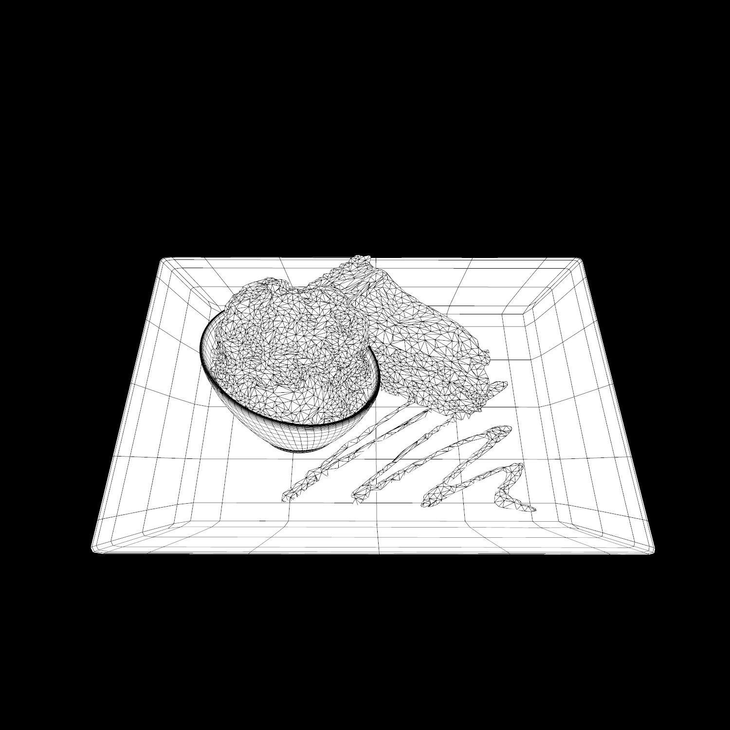 Crazy Red velvet Cheesecake Low-poly 3D model_12