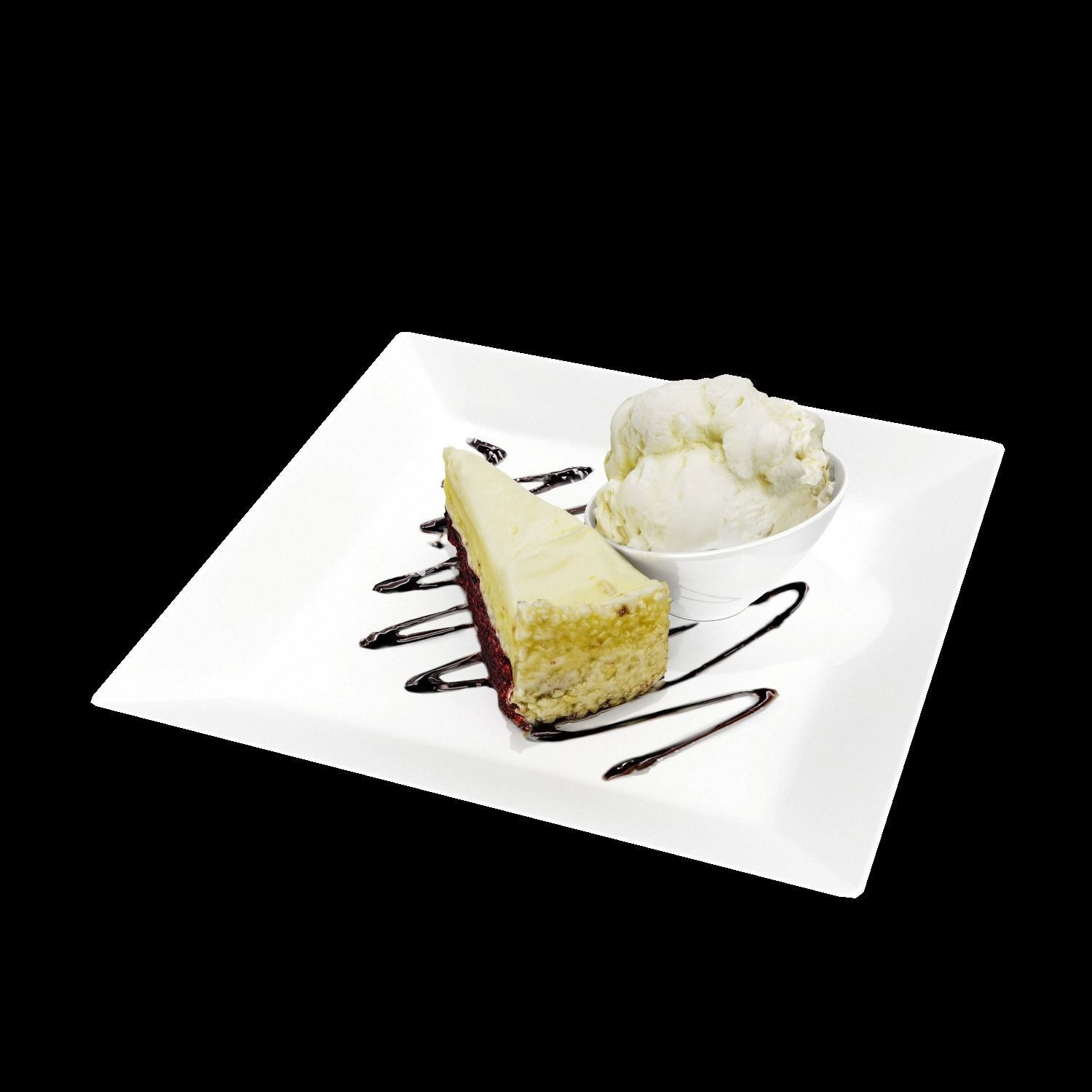 Crazy Red velvet Cheesecake Low-poly 3D model_4