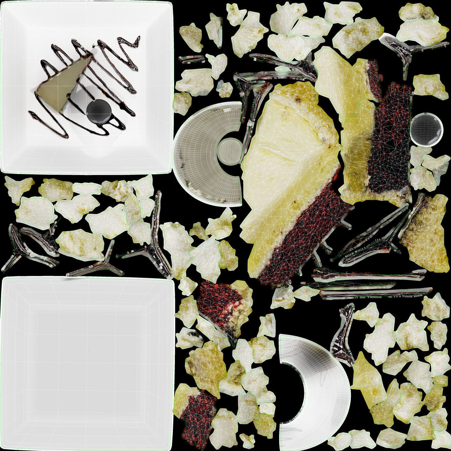 Crazy Red velvet Cheesecake Low-poly 3D model_11