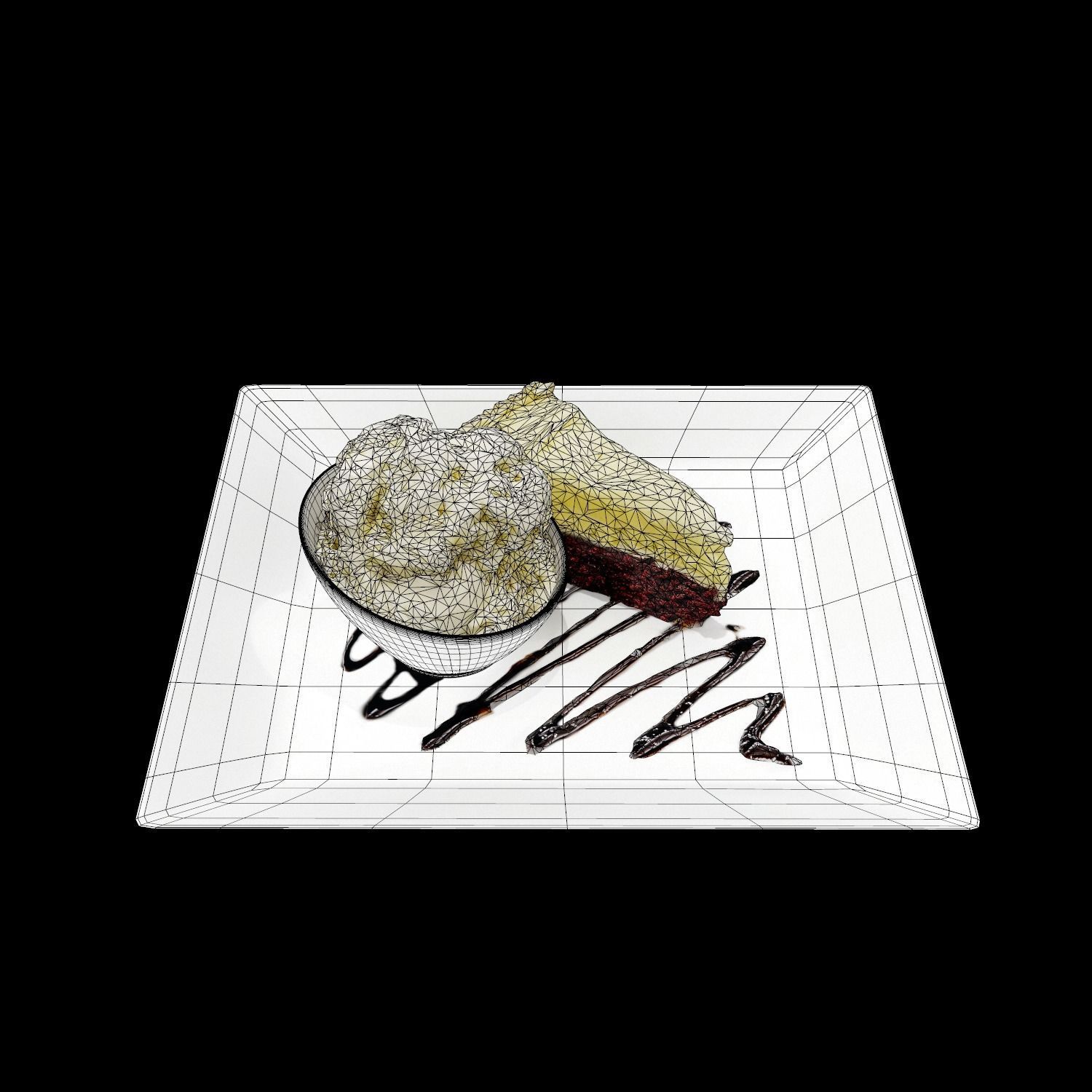 Crazy Red velvet Cheesecake Low-poly 3D model_6