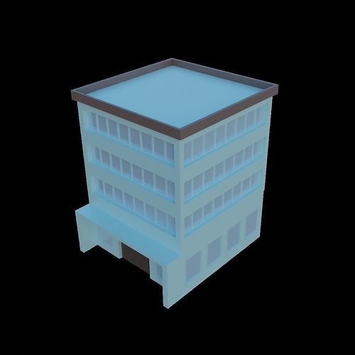 Low Poly Building 3D Model Free low-poly 3D model