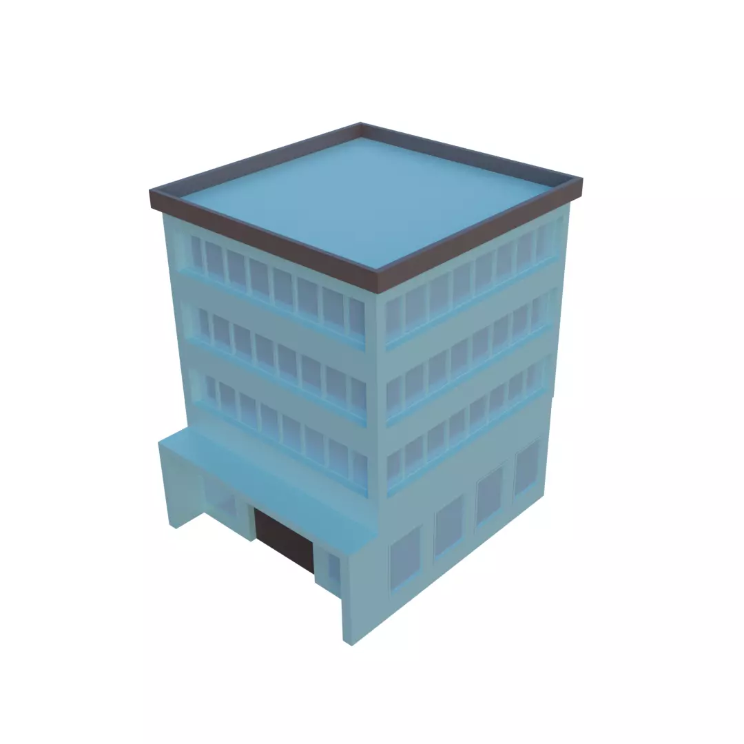 Low Poly Building 3D Model Free low-poly 3D model