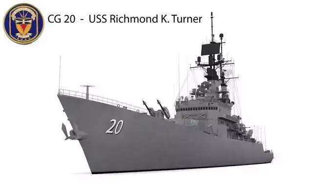 CG 20- USS Richmond K Turner Low-poly 3D model