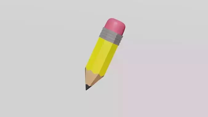Yellow pencil low poly