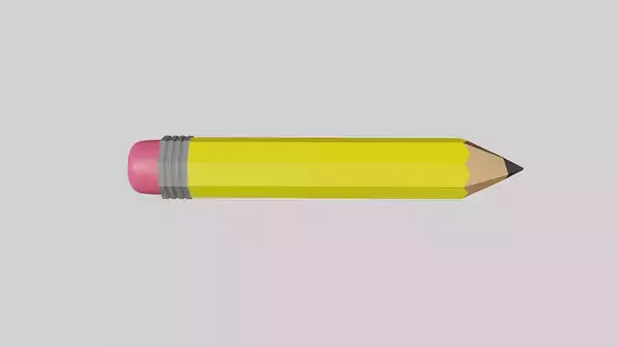 Yellow pencil low poly
