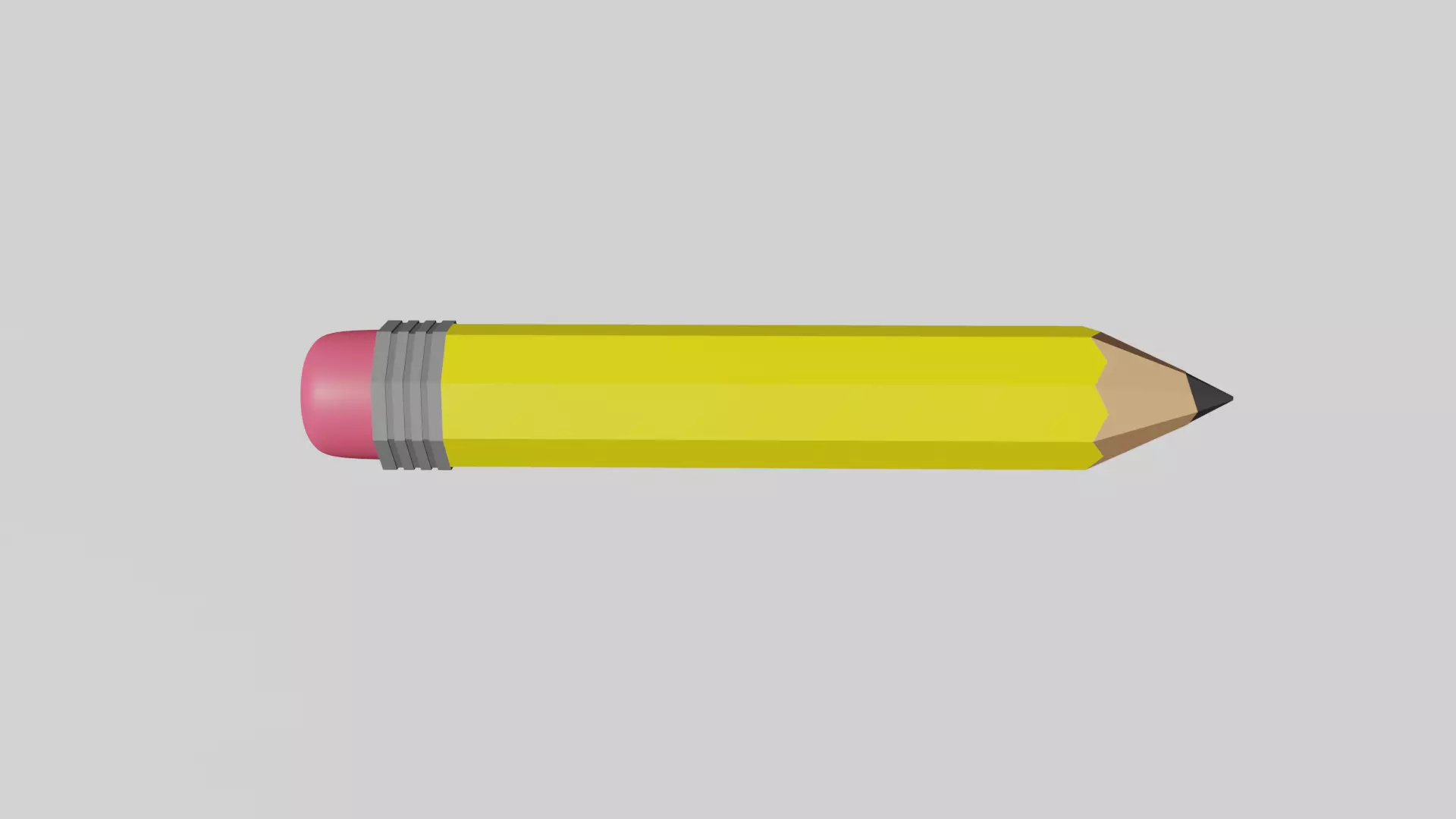 Yellow pencil low poly Low-poly 3D model_0
