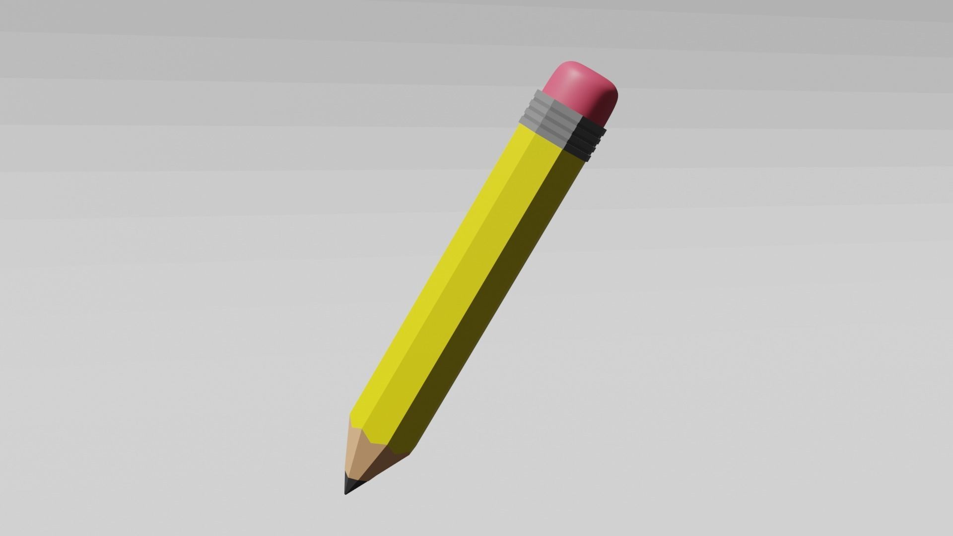 Yellow pencil low poly Low-poly 3D model_5