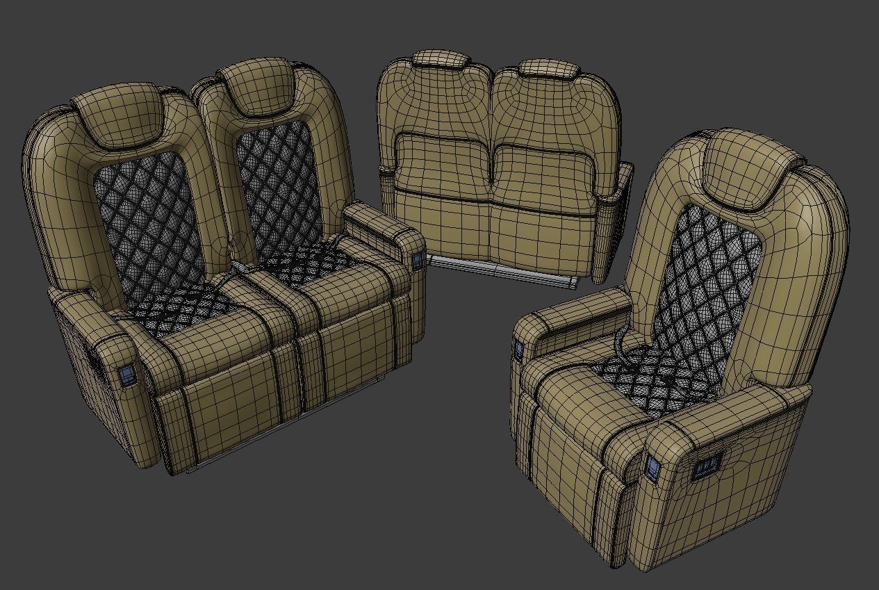 Jet Chairs Low-poly 3D model_7