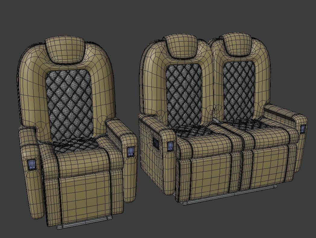 Jet Chairs Low-poly 3D model_9