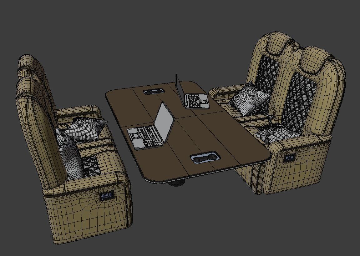 Jet Chairs Low-poly 3D model_2
