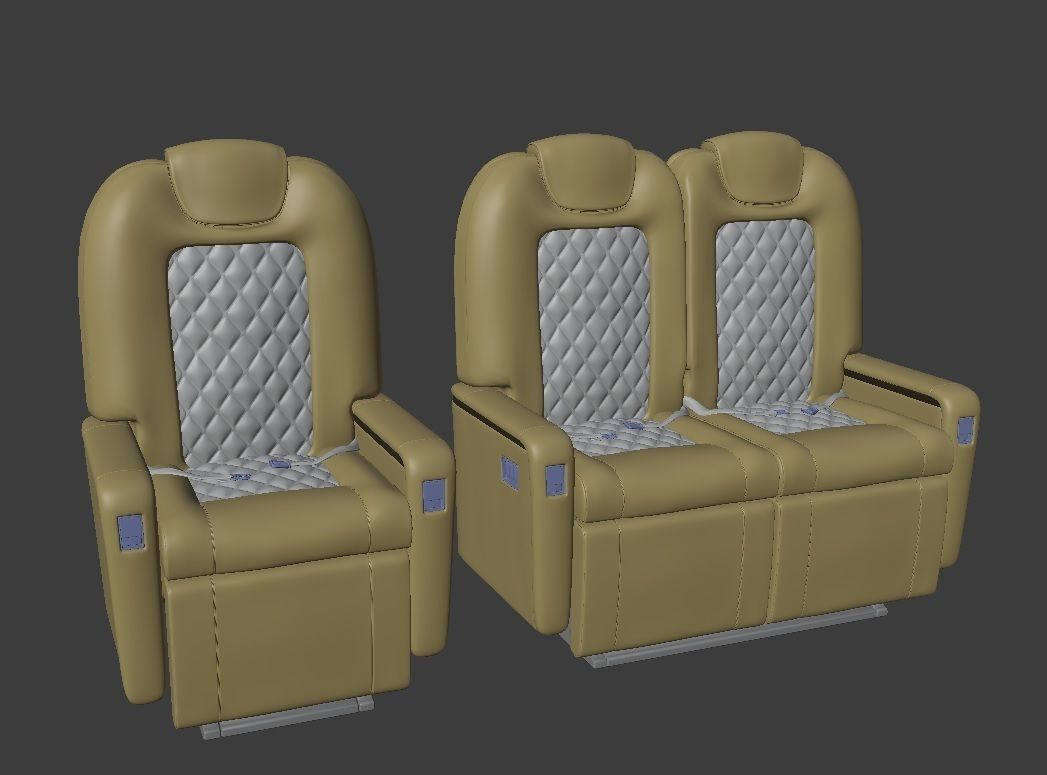 Jet Chairs Low-poly 3D model_8
