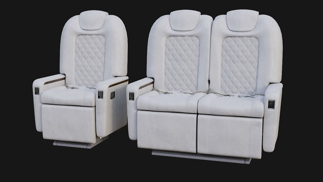 Jet Chairs Low-poly 3D model_4