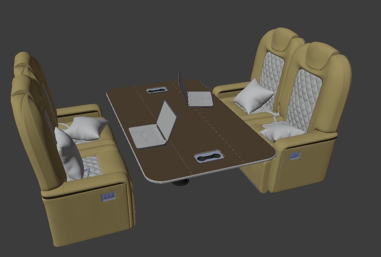 Jet Chairs Low-poly 3D model_1
