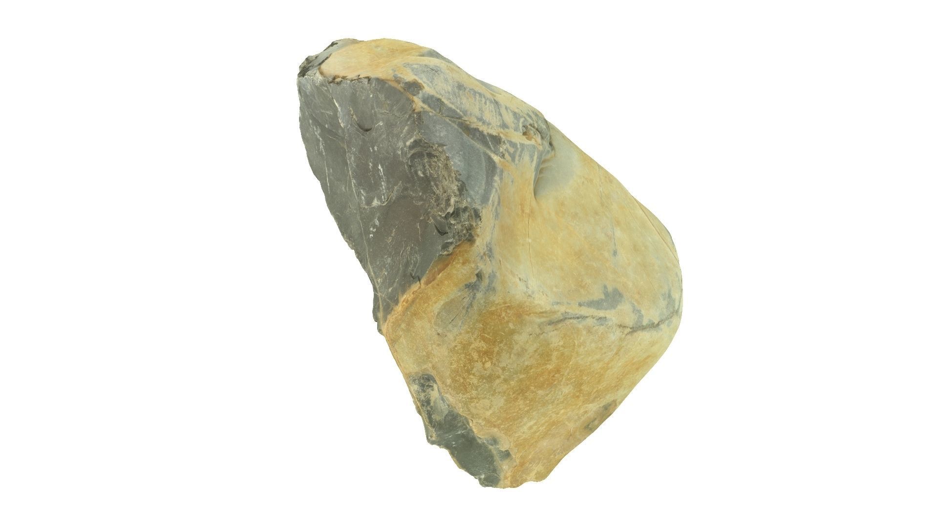 Yellow and Gray Rock Raw Scanned 3D model_5