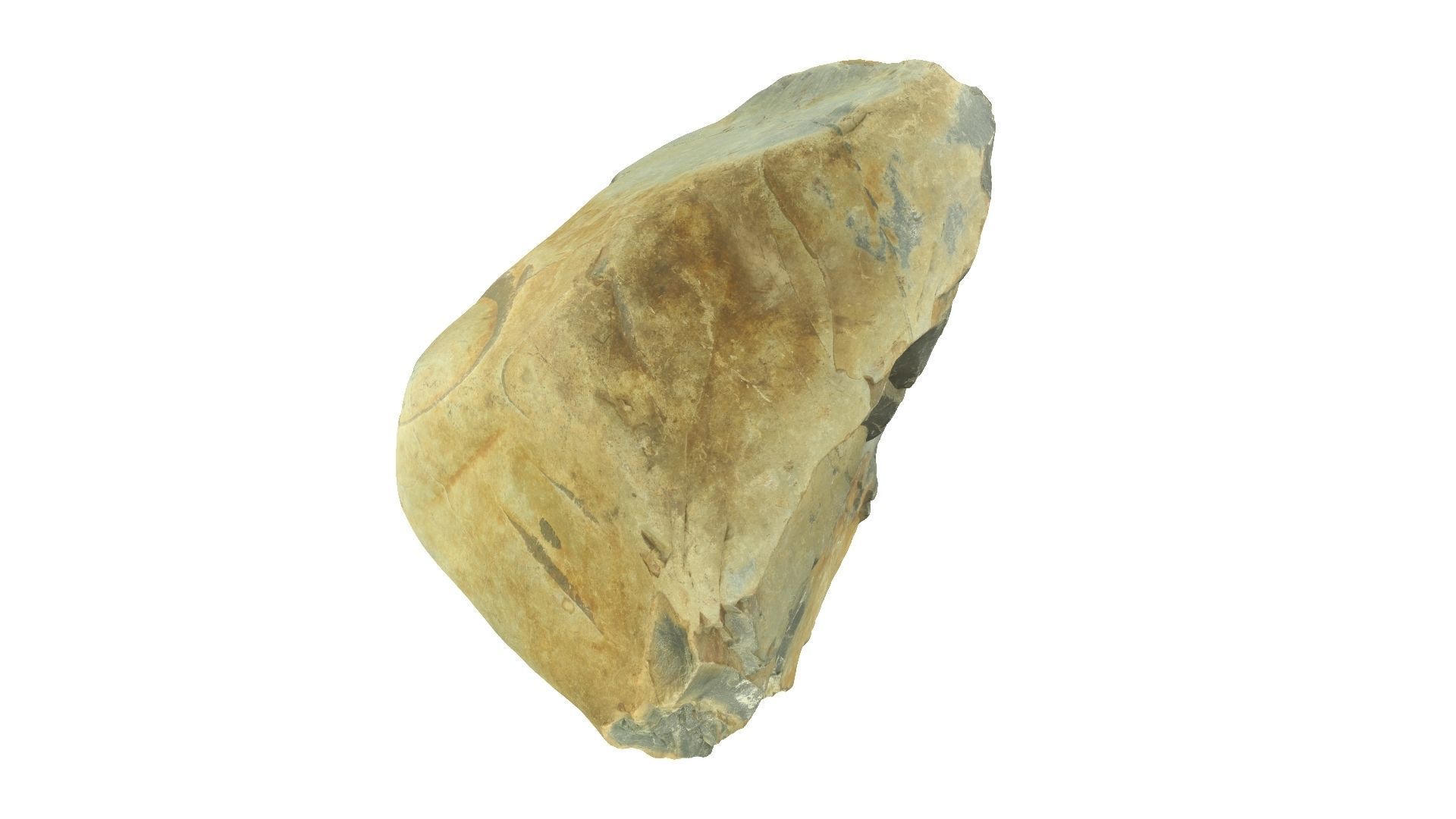 Yellow and Gray Rock Raw Scanned 3D model_2