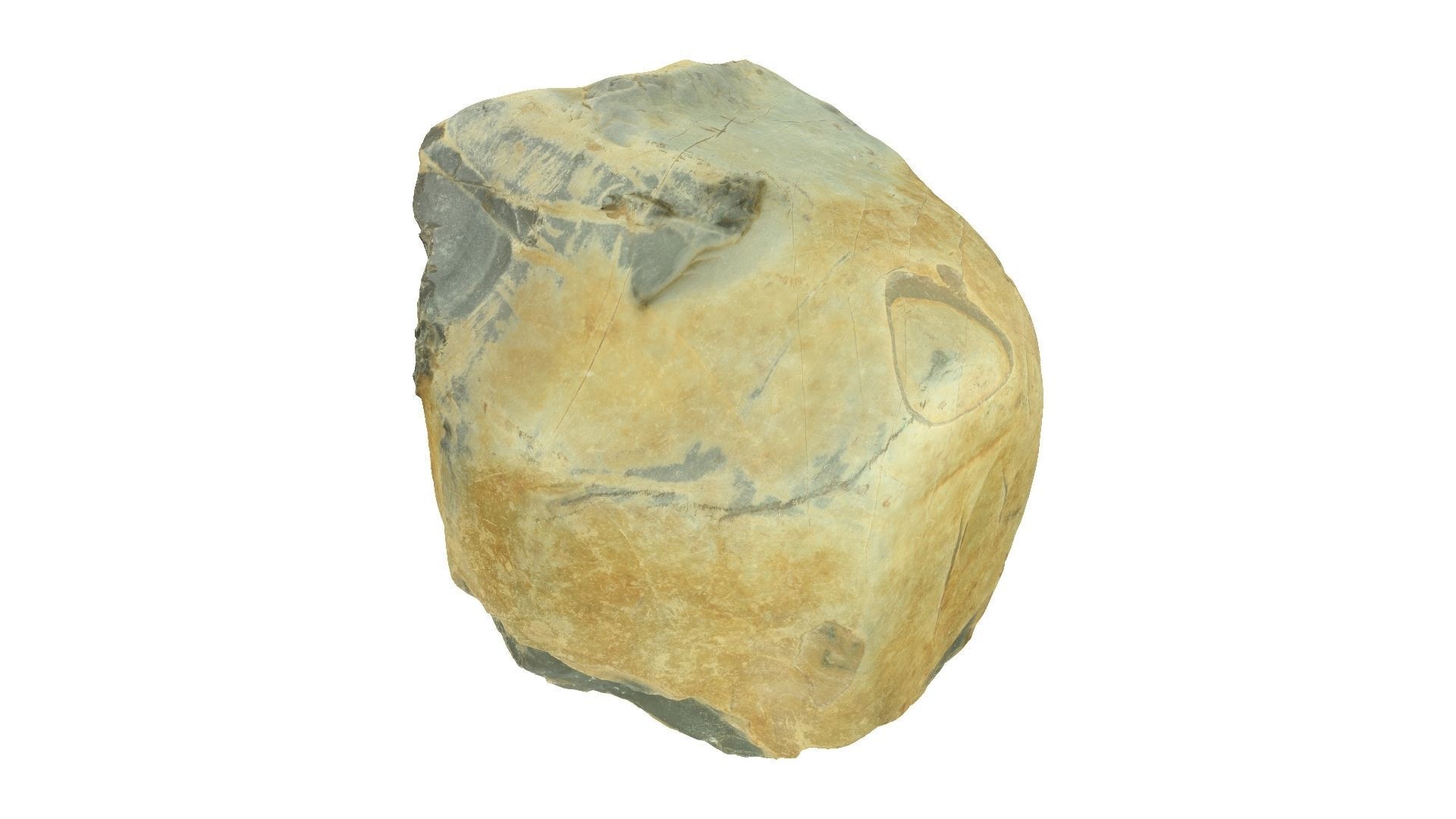 Yellow and Gray Rock Raw Scanned 3D model_4