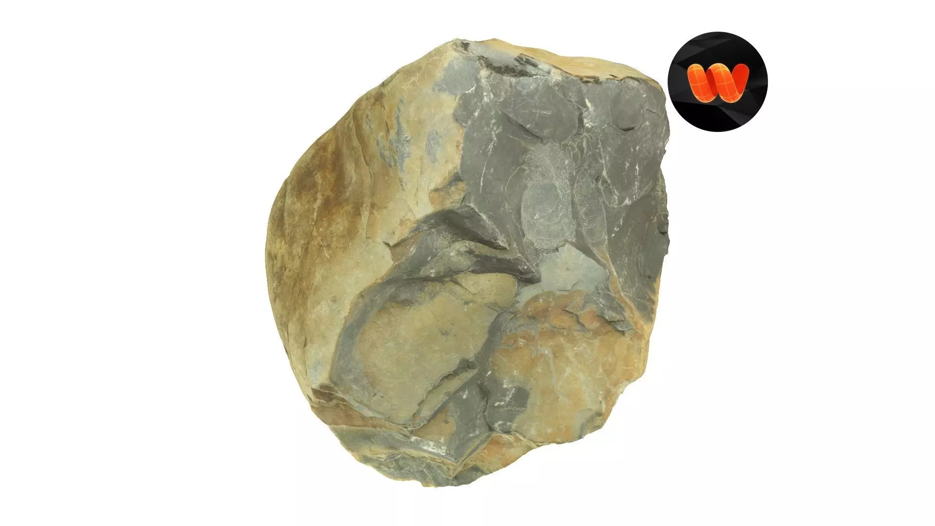 Yellow and Gray Rock Raw Scanned 3D model_0