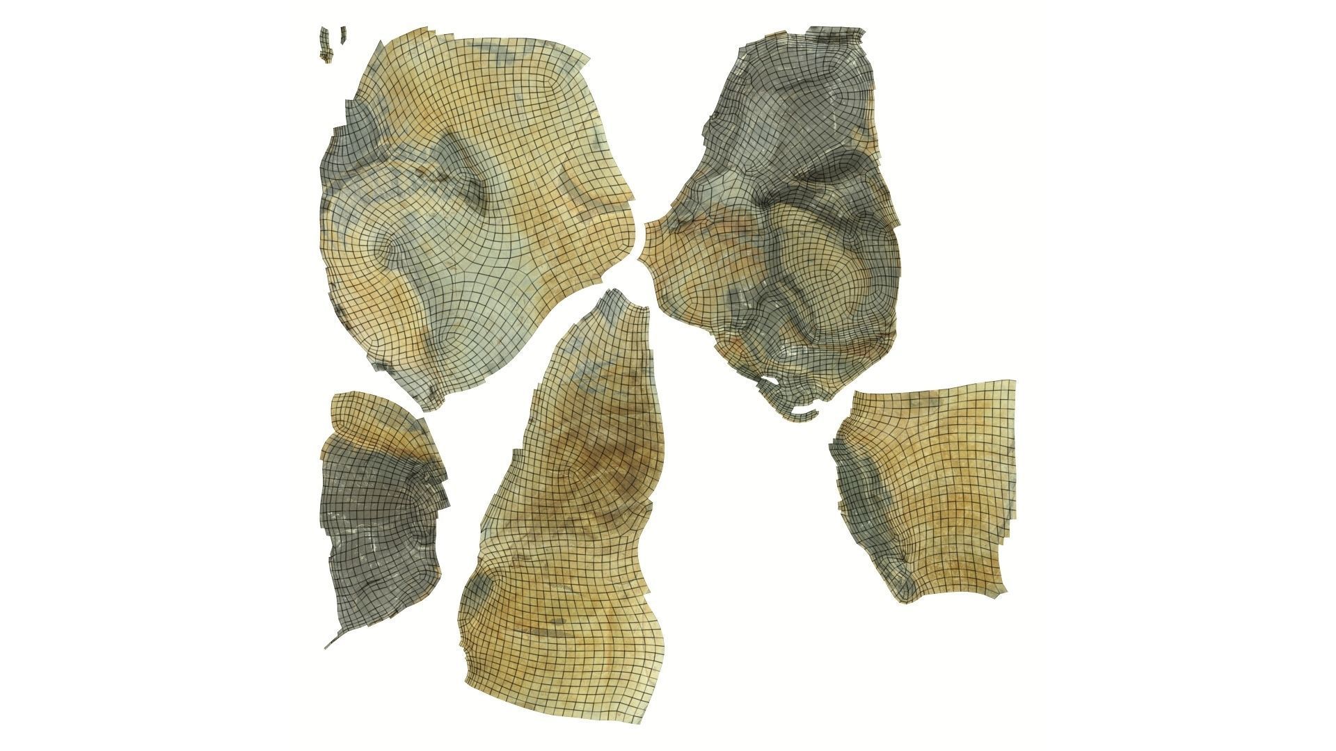 Yellow and Gray Rock Raw Scanned 3D model_14