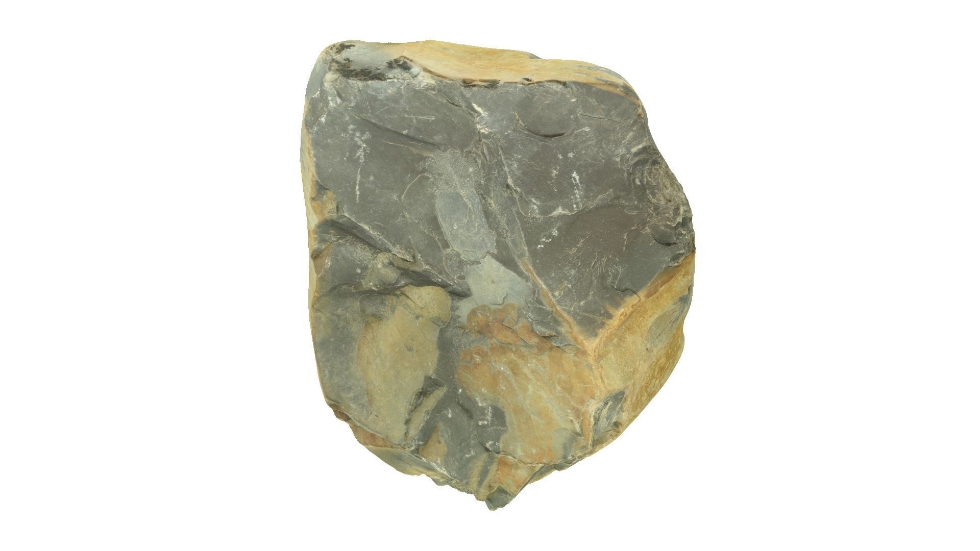 Yellow and Gray Rock Raw Scanned 3D model_6