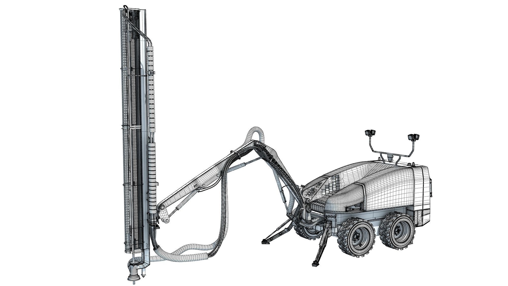 Top Hammer Drill Rig 3D model_20