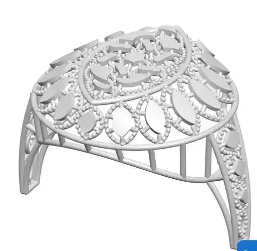 Ring 8 ornate silver table with diamonds