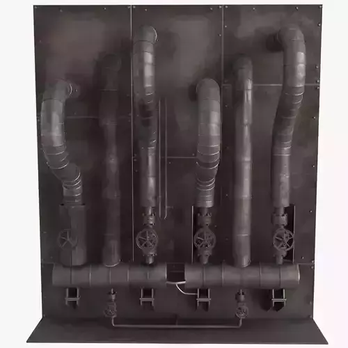 Industrial Pipes Low-poly 3D model